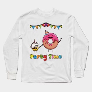 Donut Party Time Long Sleeve T-Shirt